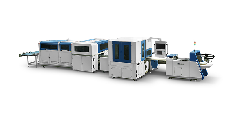 3-in-1 Flat-Fold Rigid Box Cover, Wing & Lining Machine