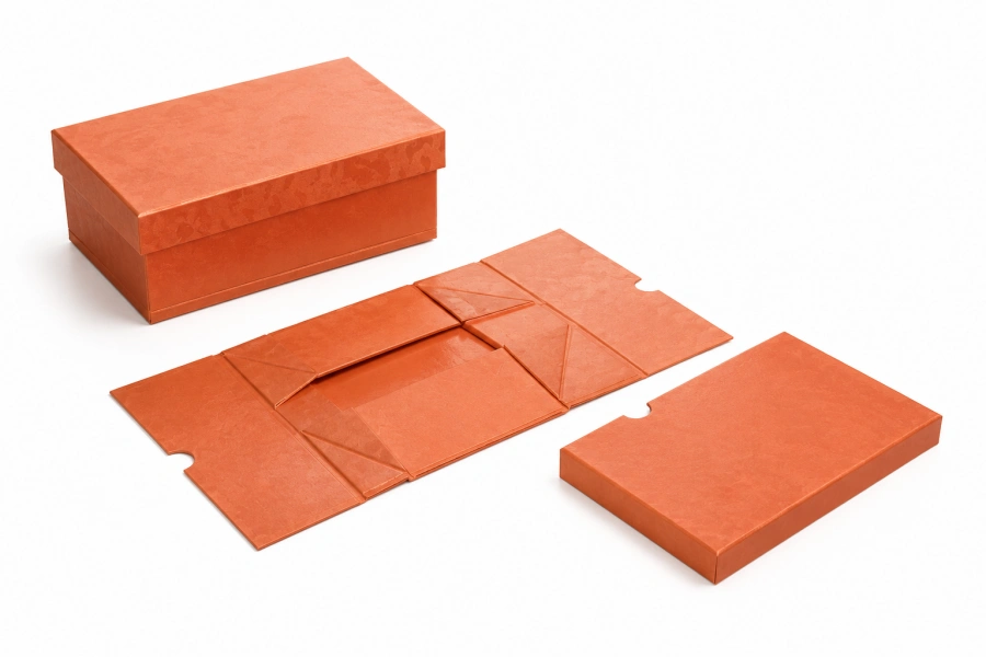 Folding box with top and bottom lid