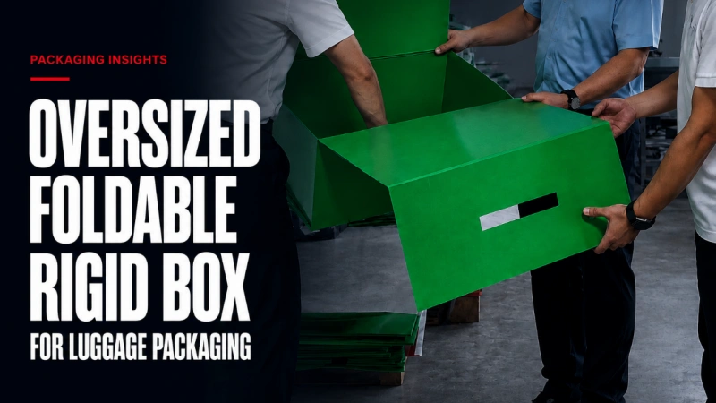 Inside an Oversized Foldable Rigid Box Project for Luggage Packaging